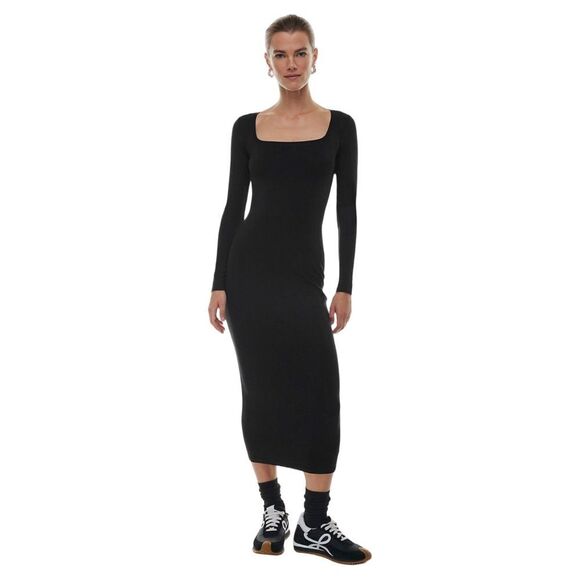 Aritzia Dresses & Skirts - Aritzia NWOT The Group Babaton Black Retreat Square Neck Long Sleeve Maxi Dress